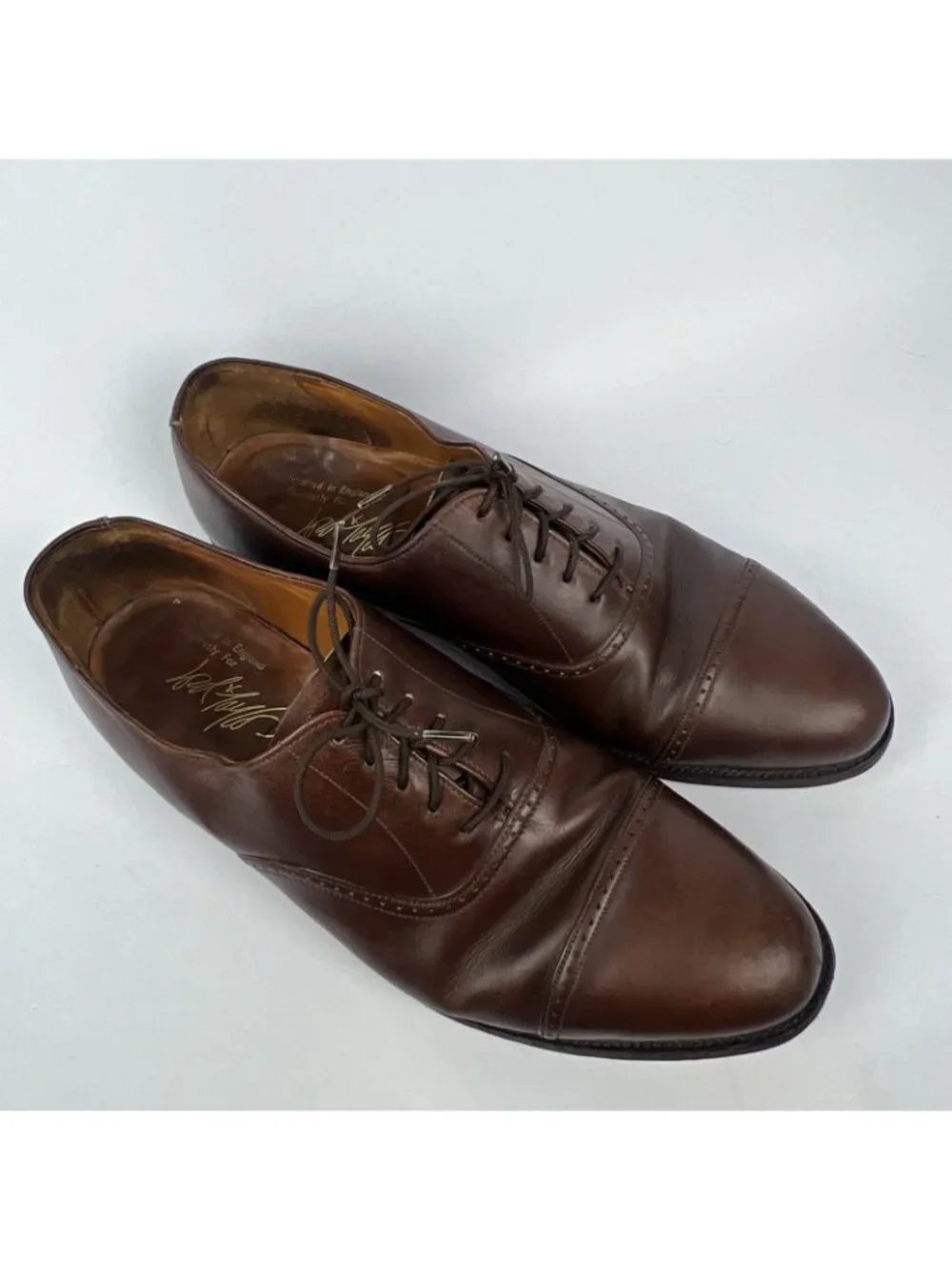 Lord & Taylor Brown Cap Toe Oxford Dress Shoes – Size 10 | Made in England